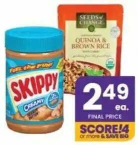 Albertsons Skippy Creamy Peanut Butter 28 oz, Quenoa & Brown Rice offer