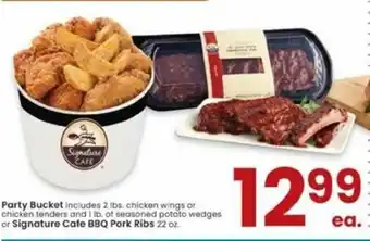 Albertsons Party Bucket, Signature Cafe BBQ Pork Ribs 22 oz offer