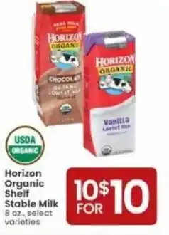 Albertsons Horizon Organic Shelf Stable Milk 8 oz offer