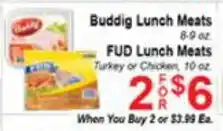 Buddig Lunch Meats 8-9 oz, FUD Lunch Meats