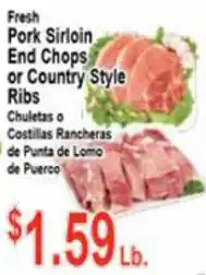 Pork Sirloin End Chops Or Country Style Ribs