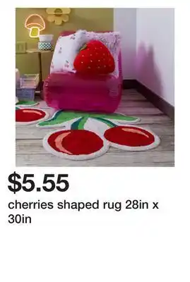 Five Below Cherries shaped rug 28in x 30in offer