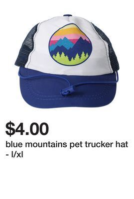 Five Below Blue mountains pet trucker hat - l/xl offer
