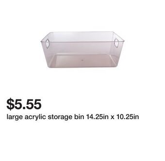 Five Below Large acrylic storage bin 14.25in x 10.25in offer