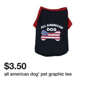 Five Below All american dog' pet graphic tee offer