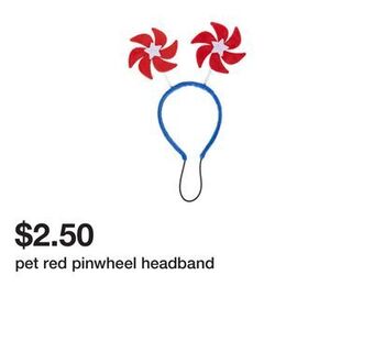 Five Below Pet red pinwheel headband offer