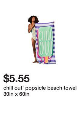 Five Below Chill out' popsicle beach towel 30in x 60in offer