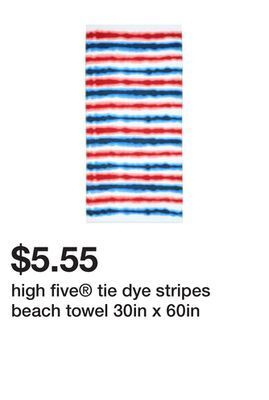 Five Below High five® tie dye stripes beach towel 30in x 60in offer