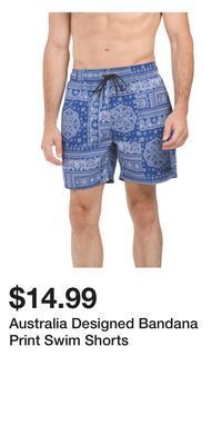 TJ Maxx Australia designed bandana print swim shorts offer