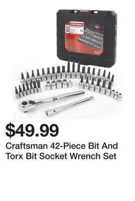 Kmart Craftsman 42-piece bit and torx bit socket wrench set offer