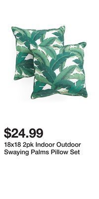 TJ Maxx 18x18 2pk indoor outdoor swaying palms pillow set offer