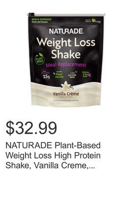 Costco Naturade plant-based weight loss high protein shake, vanilla creme, 2.5 lbs offer