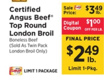 ShopRite Top round london broil offer