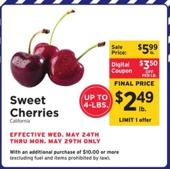 ShopRite Sweet cherries offer