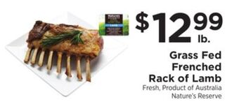 ShopRite Grass fed frenched rack of lamb offer