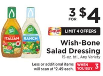 ShopRite Wish-bone salad dressing offer