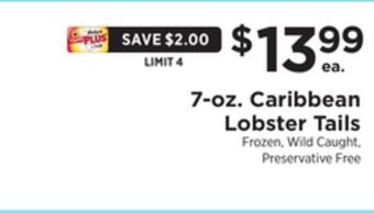 ShopRite 7-oz. caribbean lobster tails offer
