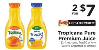 ShopRite Pure premium juice offer