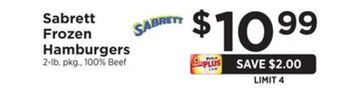 ShopRite Frozen hamburgers offer