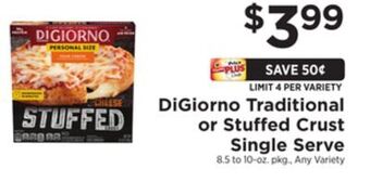 ShopRite Traditional or stuffed crust single serve offer