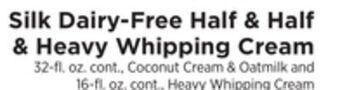 ShopRite Dairy free half & half heavy whipping cream offer