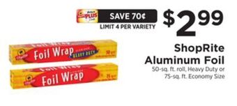 ShopRite Aluminum foil offer