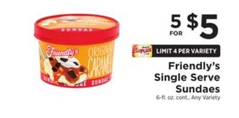 ShopRite Single serve sundaes offer