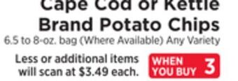 ShopRite Cape cod or kettle brand potato chips offer