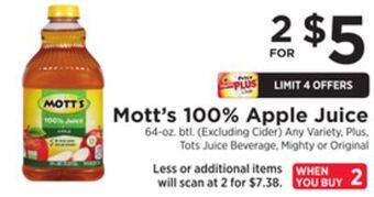 ShopRite 100% apple juice offer