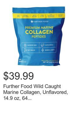 Costco Further food wild caught marine collagen, unflavored, 14.9 oz, 64 servings offer