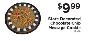 ShopRite Store decorated chocolate chip message cookie offer