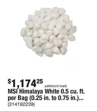The Home Depot Msi himalaya white 0.5 cu. ft. per bag (0.25 in. to 0.75 in.) 40 lb. bagged landscape rock (55 bags / 22.5 cu. ft. / pallet) offer