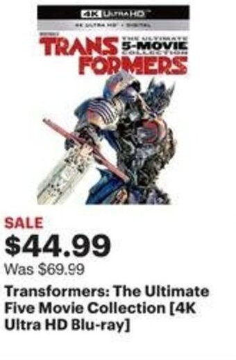 Best Buy Transformers: The Ultimate Five Movie Collection [4K Ultra HD Blu-ray] offer