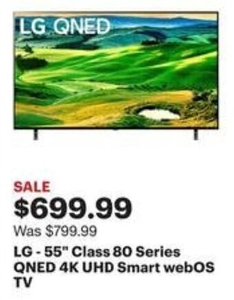 Best Buy LG - 55" Class 80 Series QNED 4K UHD Smart webOS TV offer