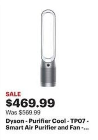 Best Buy Dyson - Purifier Cool - TP07 - Smart Air Purifier and Fan -... offer