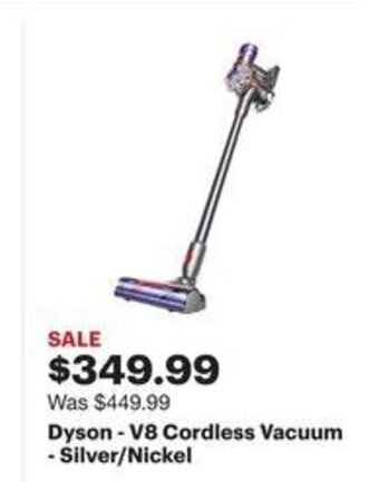 Best Buy Dyson - V8 Cordless Vacuum - Silver/Nickel offer