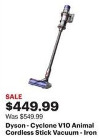 Best Buy Dyson - Cyclone V10 Animal Cordless Stick Vacuum - Iron offer