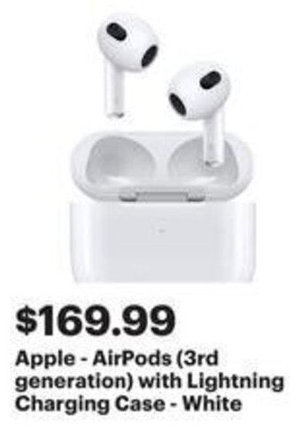 Best Buy Apple - AirPods (3rd generation) with Lightning Charging Case - White offer