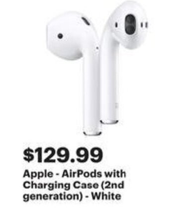 Best Buy Apple - AirPods with Charging Case (2nd generation) - White offer