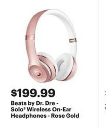 Best Buy Beats by Dr. Dre - Solo³ Wireless On-Ear Headphones - Rose Gold offer