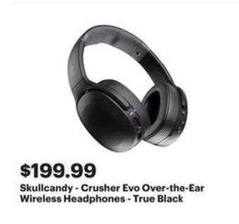 Best Buy Skullcandy - Crusher Evo Over-the-Ear Wireless Headphones - True Black offer