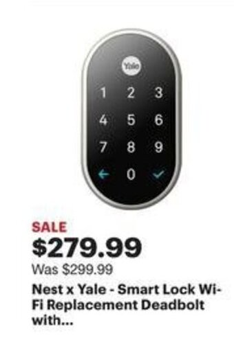 Best Buy Nest x Yale - Smart Lock Wi-Fi Replacement Deadbolt offer