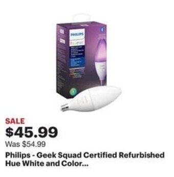 Best Buy Philips - Geek Squad Certified Refurbished Hue White and Color... offer