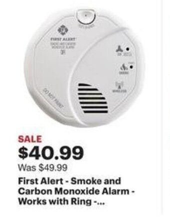 Best Buy First Alert - Smoke and Carbon Monoxide Alarm - Works with Ring -... offer
