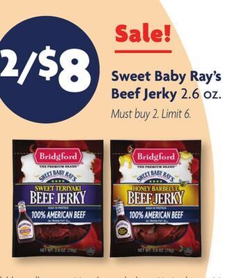 Family Dollar Sweet baby ray's beef jerky offer