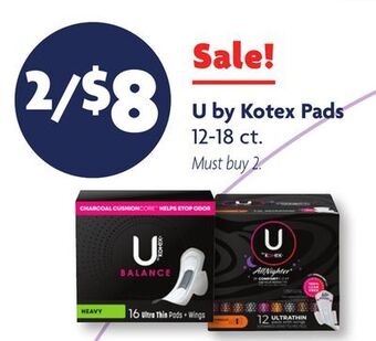 Family Dollar U by kotex pads offer