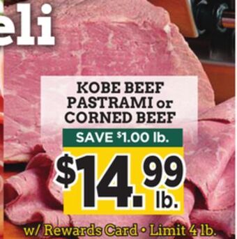 Dearborn Market Kobe beef pastrami or corned beef offer