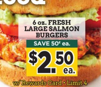 Dearborn Market Fresh large salmon burgers offer