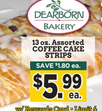 Dearborn Market Coffee cake strips offer