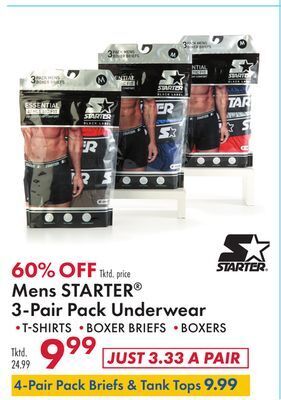 Boscov's Mens starter® 3-pair pack underwear offer